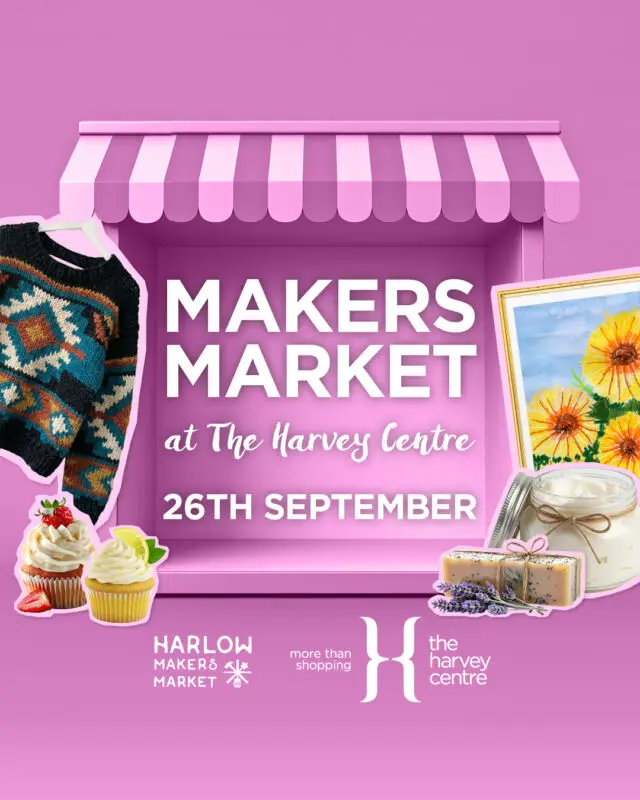 Come along and explore a fantastic range of stalls from talented local makers and small businesses- from handcrafted gifts to unique finds you won’t see anywhere else!

Stalls this month are:

A2Z Garden Supplies
John’s Woodworking
Faye’s Handmade Studio
Daisy’s Home Scents
Bishop Stortford Crystals
Bubbacrochet
Sue Greenald Art
Handmade by Hannah
Bourgie Oud
Crafty Jo’s
Hibbs Hobbies
Ickle Timbers
Crafty Chicken
Cancer Research
&nbsp;
📍 First floor at The Terrace | ⏰ 11AM–4PM

Can't make it this time? Don’t worry - the Makers Market returns on the last Saturday of every month.